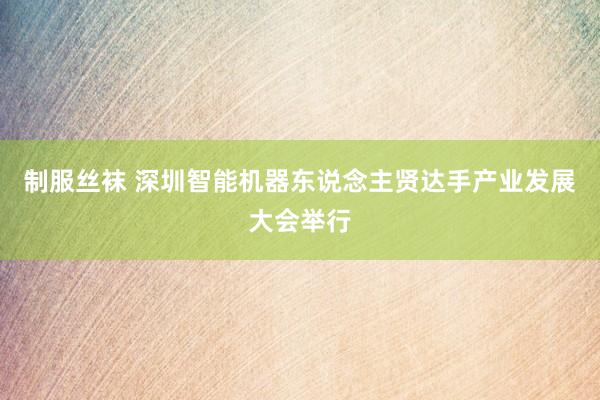 制服丝袜 深圳智能机器东说念主贤达手产业发展大会举行