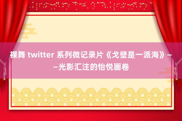裸舞 twitter 系列微记录片《戈壁是一派海》——光影汇注的怡悦画卷