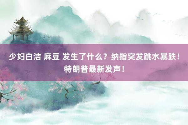 少妇白洁 麻豆 发生了什么？纳指突发跳水暴跌！特朗普最新发声！