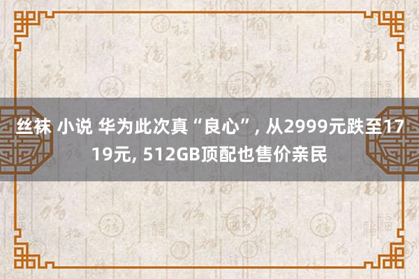 丝袜 小说 华为此次真“良心”， 从2999元跌至1719元， 512GB顶配也售价亲民