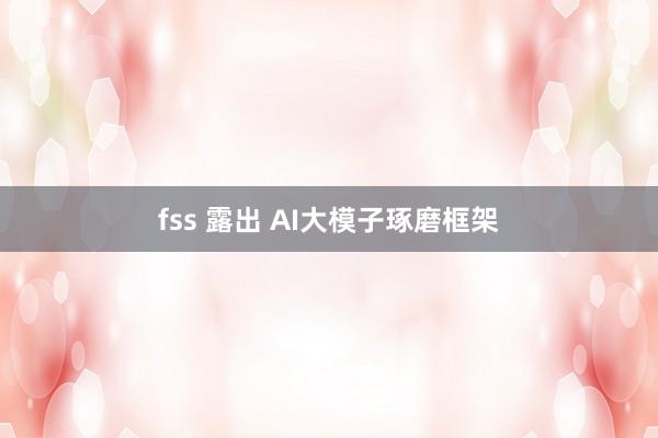 fss 露出 AI大模子琢磨框架