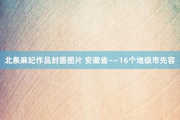 北条麻妃作品封面图片 安徽省——16个地级市先容